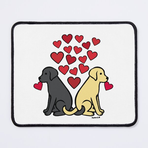 Item preview, Black Lab and Yellow Lab with Hearts designed and sold by HappyLabradors.