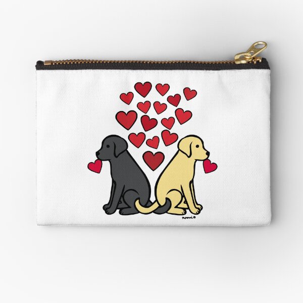 Artikel-Vorschau von Schwarzes und gelbes Labor mit Herzen, designt und verkauft von HappyLabradors.
