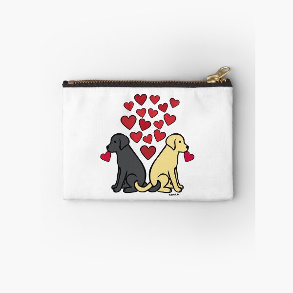 Artikelvorschau, Schwarzes und gelbes Labor mit Herzen entworfen und verkauft von HappyLabradors.