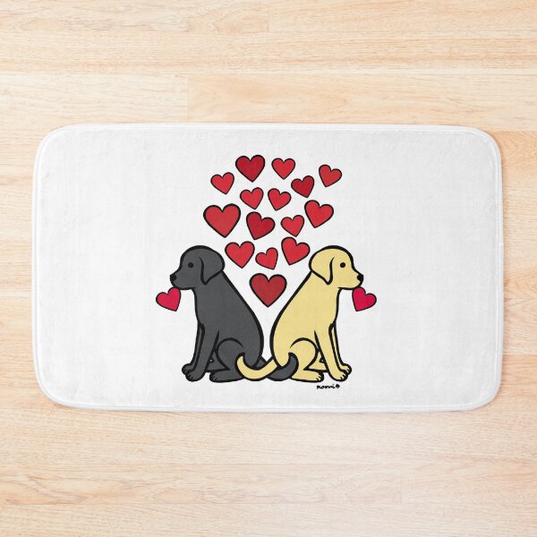 Item preview, Black Lab and Yellow Lab with Hearts designed and sold by HappyLabradors.