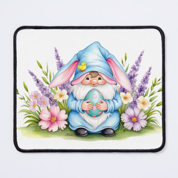 Item preview, Easter gnome with bunny ears and decorated egg designed and sold by StormArte.