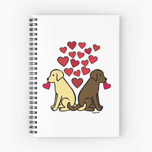 Item preview, Yellow Lab and Chocolate Lab with Hearts designed and sold by HappyLabradors.