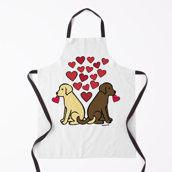 Item preview, Yellow Lab and Chocolate Lab with Hearts designed and sold by HappyLabradors.