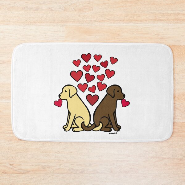 Item preview, Yellow Lab and Chocolate Lab with Hearts designed and sold by HappyLabradors.