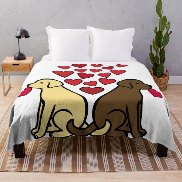 Item preview, Yellow Lab and Chocolate Lab with Hearts designed and sold by HappyLabradors.