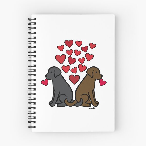 Item preview, Black Lab and Chocolate Lab with Hearts designed and sold by HappyLabradors.