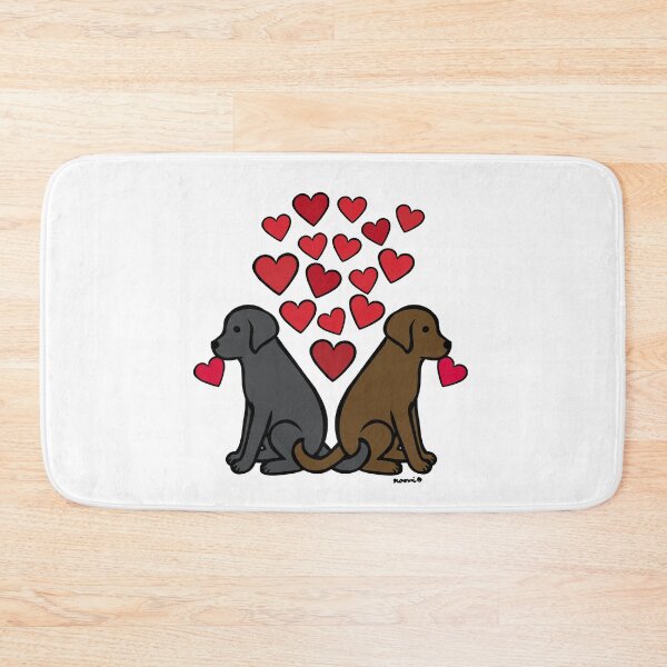 Item preview, Black Lab and Chocolate Lab with Hearts designed and sold by HappyLabradors.