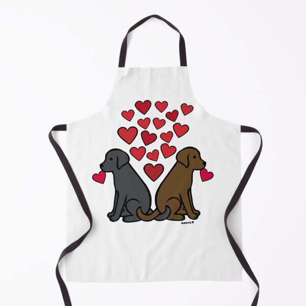 Item preview, Black Lab and Chocolate Lab with Hearts designed and sold by HappyLabradors.