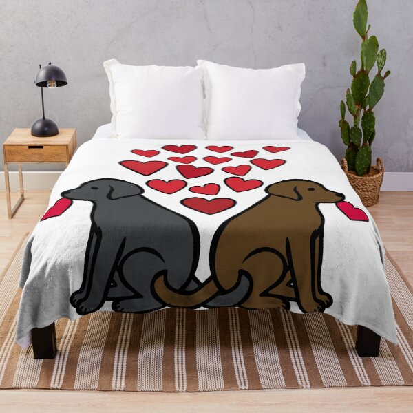 Item preview, Black Lab and Chocolate Lab with Hearts designed and sold by HappyLabradors.