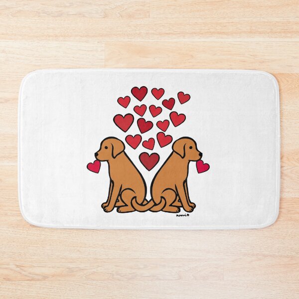 Item preview, Two Fox Red Labs with Hearts designed and sold by HappyLabradors.