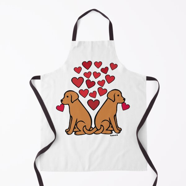 Item preview, Two Fox Red Labs with Hearts designed and sold by HappyLabradors.
