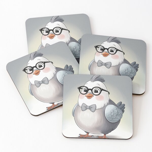 Artikelvorschau, The Dapper Pigeon - Niedlicher Cartoon-Vogel mit Brille und Fliege entworfen und verkauft von Animals Wearing Glasses.