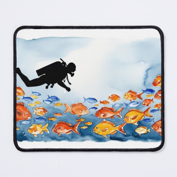 Item preview, Underwater explorer among colorful fish designed and sold by StormArte.