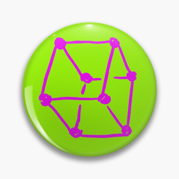 Item preview, Pink Retro Cube  Neon Lime Green  designed and sold by MagentaTwilight.