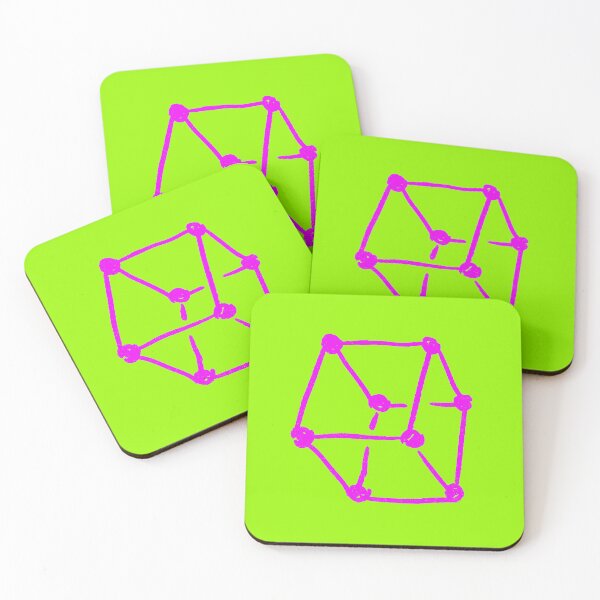 Item preview, Pink Retro Cube  Neon Lime Green  designed and sold by MagentaTwilight.