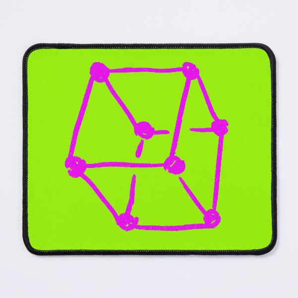 Item preview, Pink Retro Cube  Neon Lime Green  designed and sold by MagentaTwilight.