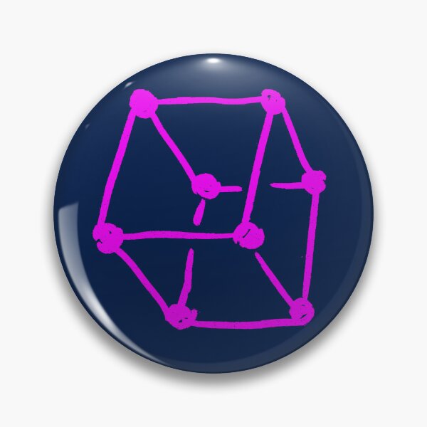 Item preview, Pink Retro Cube  Navy Blue designed and sold by MagentaTwilight.