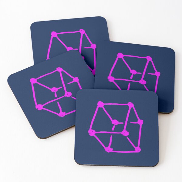 Item preview, Pink Retro Cube  Navy Blue designed and sold by MagentaTwilight.