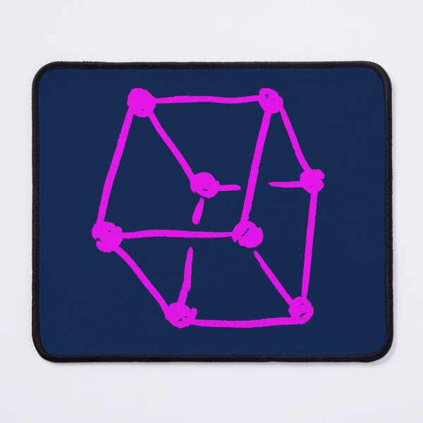 Item preview, Pink Retro Cube  Navy Blue designed and sold by MagentaTwilight.