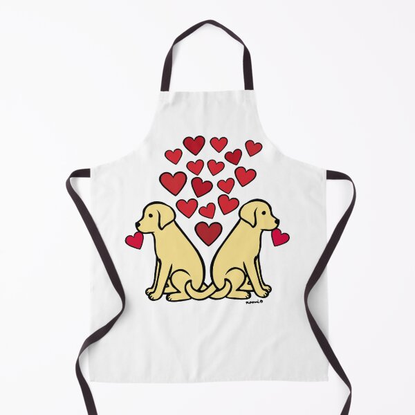 Item preview, Two Yellow Labs with Hearts designed and sold by HappyLabradors.