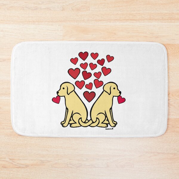 Item preview, Two Yellow Labs with Hearts designed and sold by HappyLabradors.