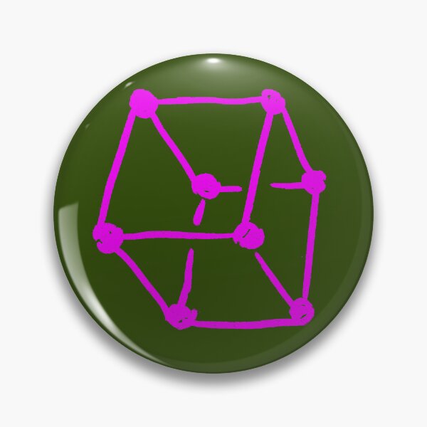 Item preview, Pink Retro Cube  Olive Green designed and sold by MagentaTwilight.