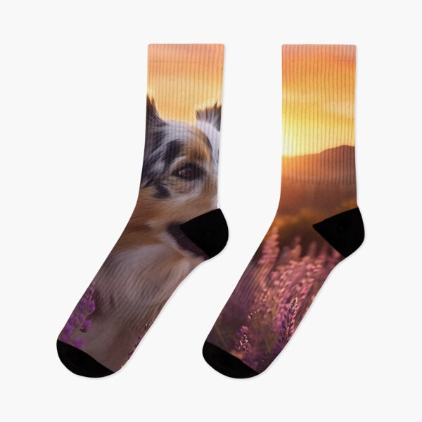 Item preview, Splendid Sunset and Lavender Fields with a Majestic Dog designed and sold by anytka.