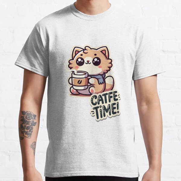 Item preview, Cat with coffee - It's catfe time ! designed and sold by Mastiv.
