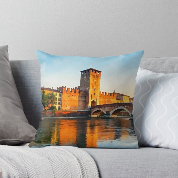 Item preview, Castelvecchio, Verona: Sunset Over the Historic Red-Brick Castle & Bridge designed and sold by LSVart.