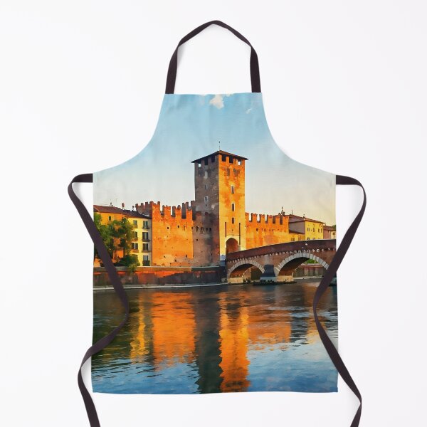 Item preview, Castelvecchio, Verona: Sunset Over the Historic Red-Brick Castle & Bridge designed and sold by LSVart.