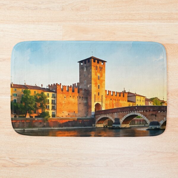Item preview, Castelvecchio, Verona: Sunset Over the Historic Red-Brick Castle & Bridge designed and sold by LSVart.