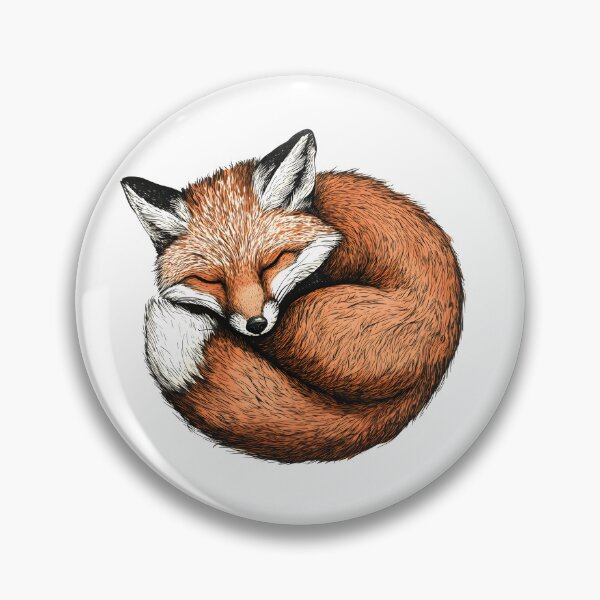 Item preview, sleeping fox curled up vintage illustration on white background designed and sold by wonderisland.
