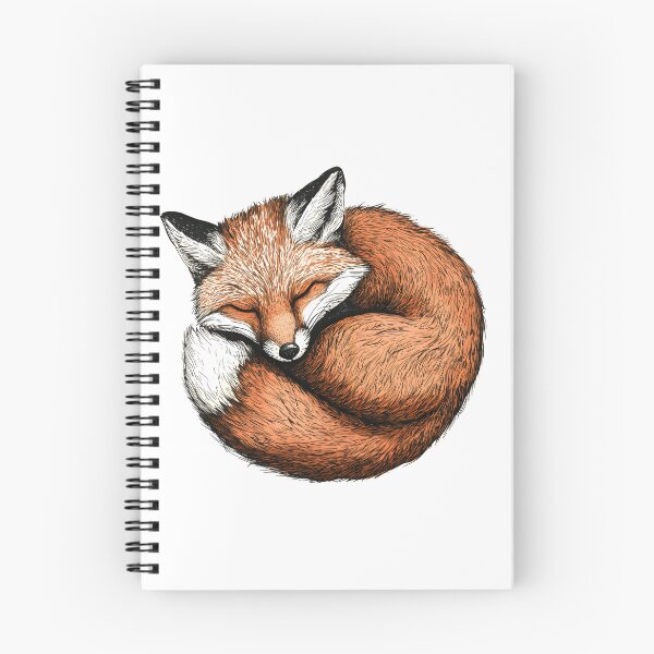Item preview, sleeping fox curled up vintage illustration on white background designed and sold by wonderisland.