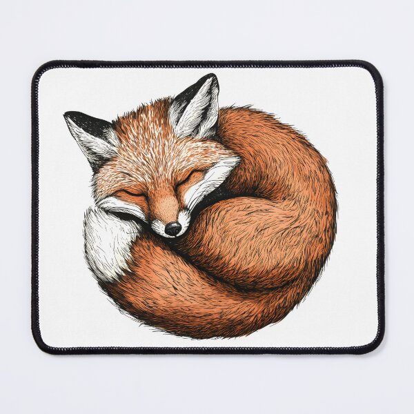 Item preview, sleeping fox curled up vintage illustration on white background designed and sold by wonderisland.