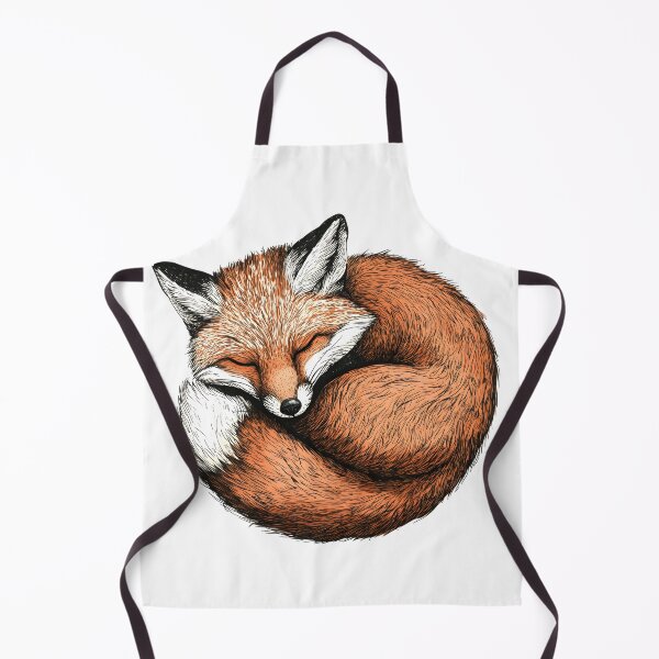 Item preview, sleeping fox curled up vintage illustration on white background designed and sold by wonderisland.