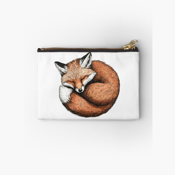 Item preview, sleeping fox curled up vintage illustration on white background designed and sold by wonderisland.