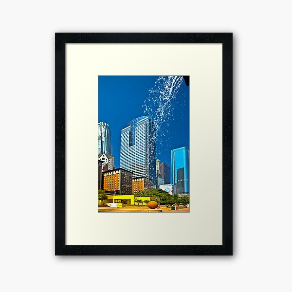 Pershing Square Waterfall Framed Art Print