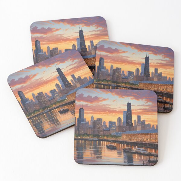 Item preview, Chicago, USA: Iconic Skyline of Willis Tower and John Hancock Center designed and sold by LSVart.