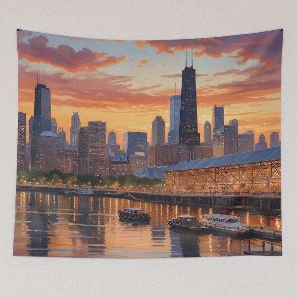 Item preview, Chicago, USA: Iconic Skyline of Willis Tower and John Hancock Center designed and sold by LSVart.