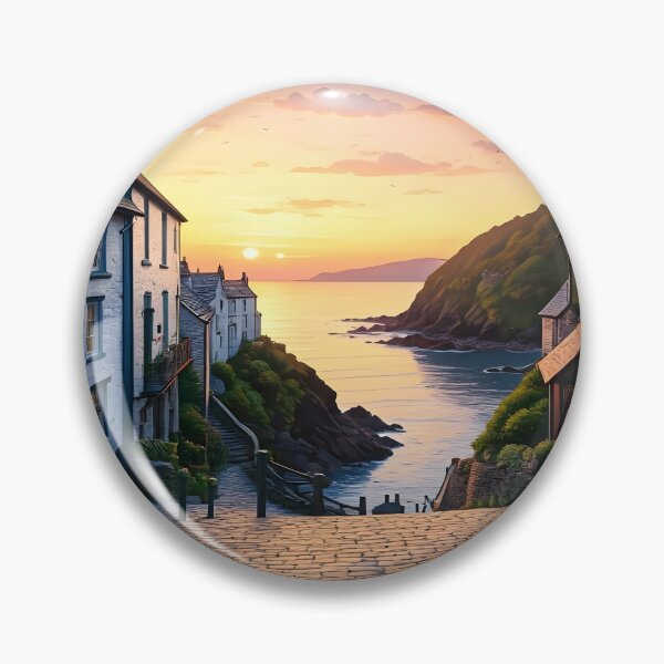Item preview, Clovelly, Devon: Sunset in a Charming Fishing Village designed and sold by LSVart.