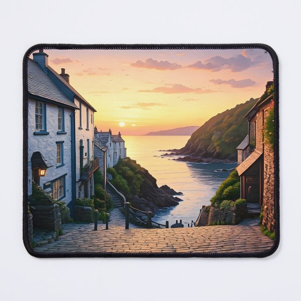 Item preview, Clovelly, Devon: Sunset in a Charming Fishing Village designed and sold by LSVart.
