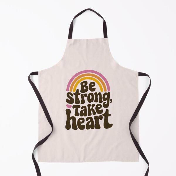 Item preview, Be Strong, Take Heart Boho Rainbow Christian Bible Verse Typography designed and sold by KnitLuv.