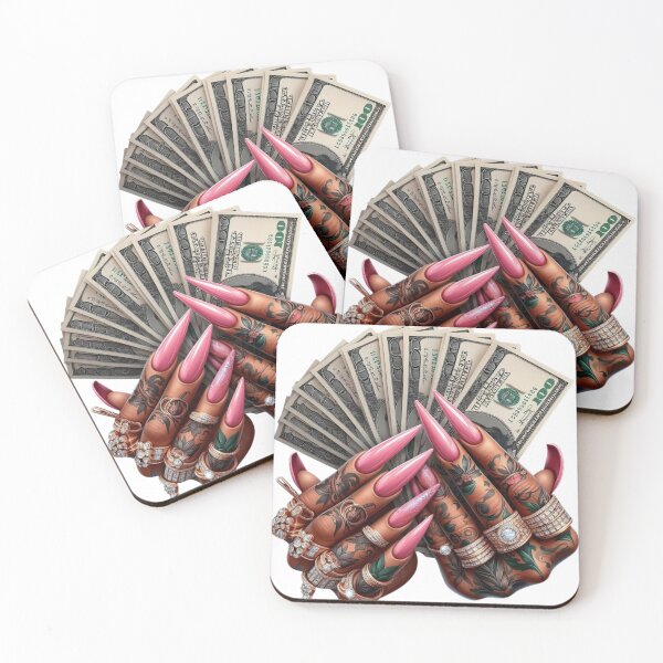 Item preview, Cash and Claws Glam Nails, Luxury Press On Nails, Glitter Acrylic Nails, Chic Nail Art Set, Bold Glamorous Nail Design designed and sold by NobelT.