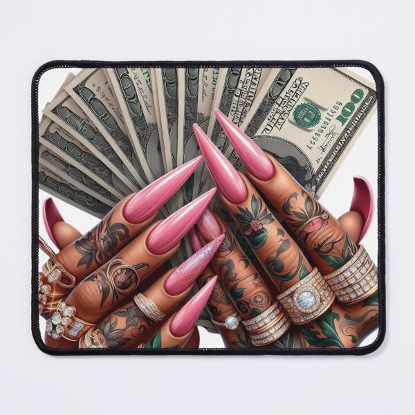Item preview, Cash and Claws Glam Nails, Luxury Press On Nails, Glitter Acrylic Nails, Chic Nail Art Set, Bold Glamorous Nail Design designed and sold by NobelT.
