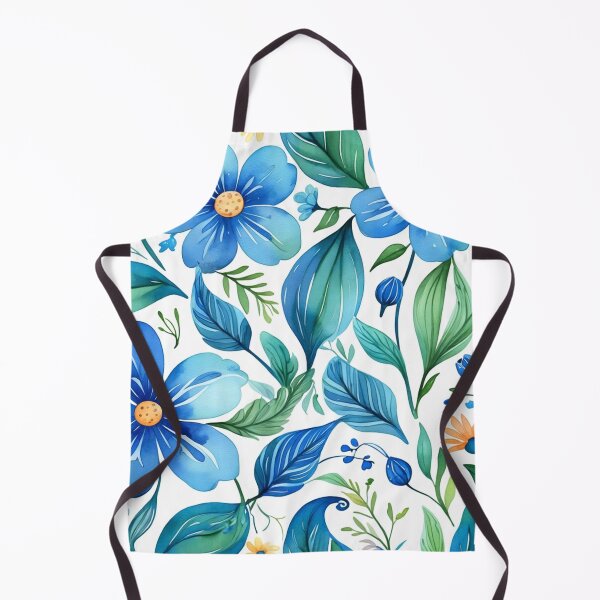 Item preview, Vibrant blue flowers and intricate foliage designed and sold by Giuseppe Cammino.