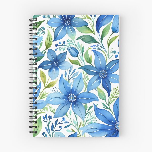 Item preview, Vibrant blue flowers and intricate foliage designed and sold by Giuseppe Cammino.