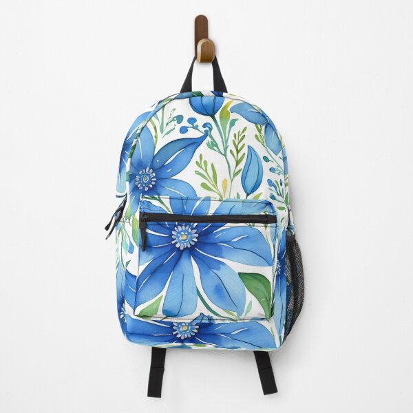 Item preview, Vibrant blue flowers and intricate foliage designed and sold by Giuseppe Cammino.