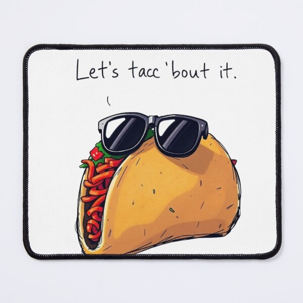 Item preview, Let’s Tacc About It Sticker – Funny Taco Pun Aesthetic Sticker designed and sold by enerjik.