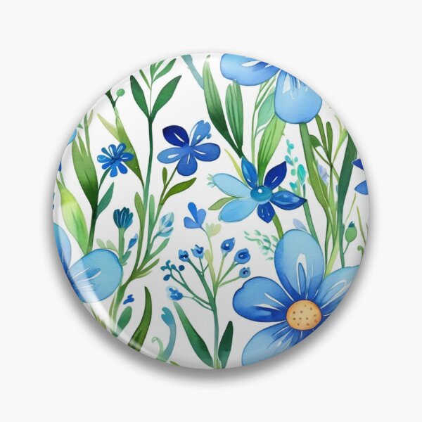 Item preview, Vibrant blue flowers and intricate foliage designed and sold by Giuseppe Cammino.