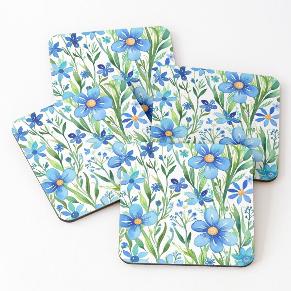 Item preview, Vibrant blue flowers and intricate foliage designed and sold by Giuseppe Cammino.